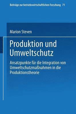 bokomslag Produktion und Umweltschutz