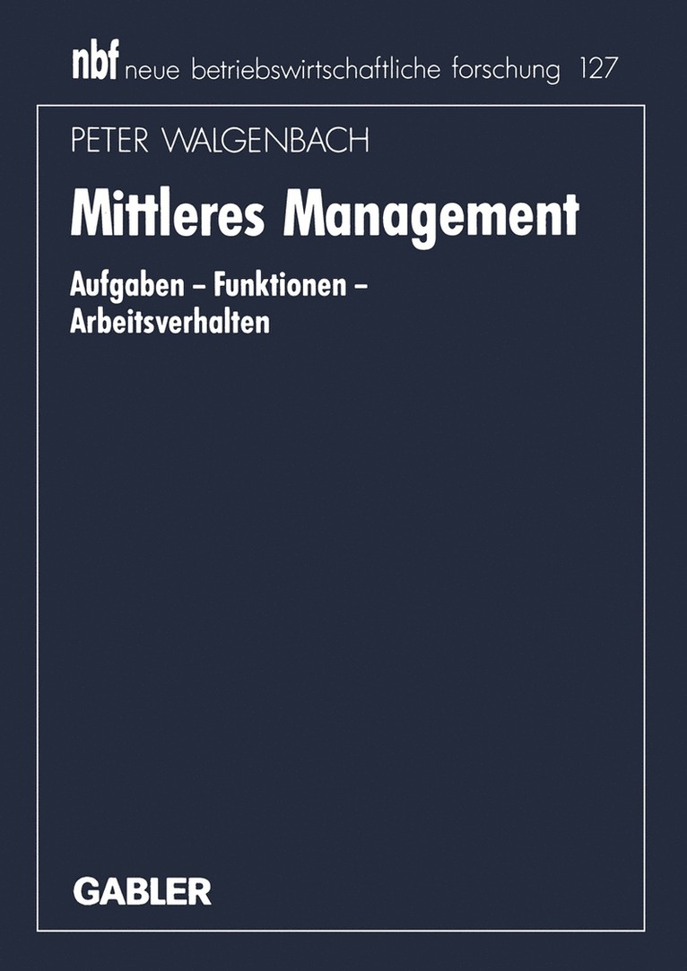 Peter Walgenbach - Mittleres Management, Häftad