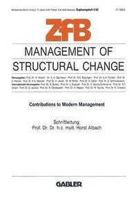 bokomslag Management of Structural Change