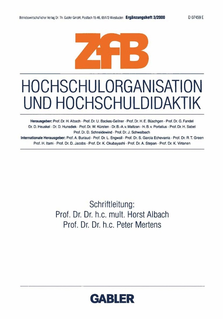 Hochschulorganisation und Hochschuldidaktik 1