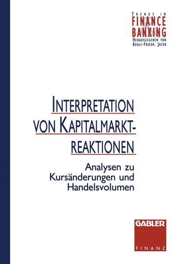 bokomslag Interpretation von Kapitalmarktreaktionen