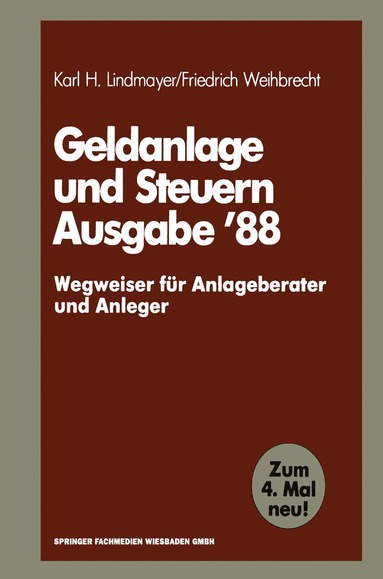 bokomslag Geldanlage und Steuern '88