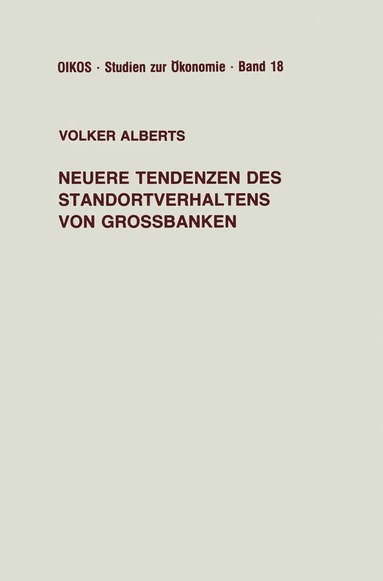 bokomslag Neuere Tendenzen des Standortverhaltens von Großbanken