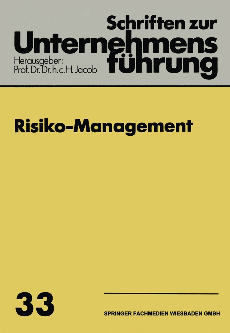 H. Jacob - Risiko-Management, Häftad