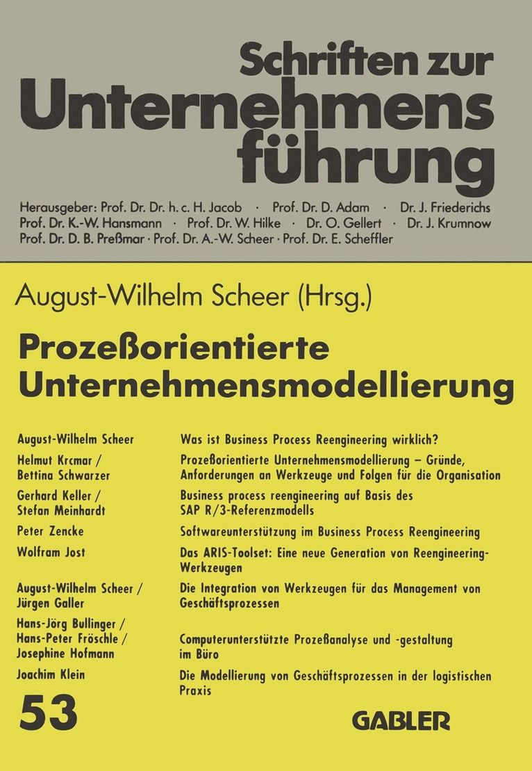 August-Wilhelm Scheer - Prozeßorientierte Unternehmensmodellierung, Häftad