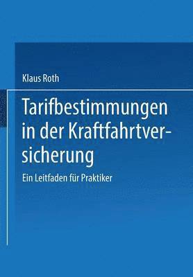 bokomslag Tarifbestimmungen in der Kraftfahrtversicherung