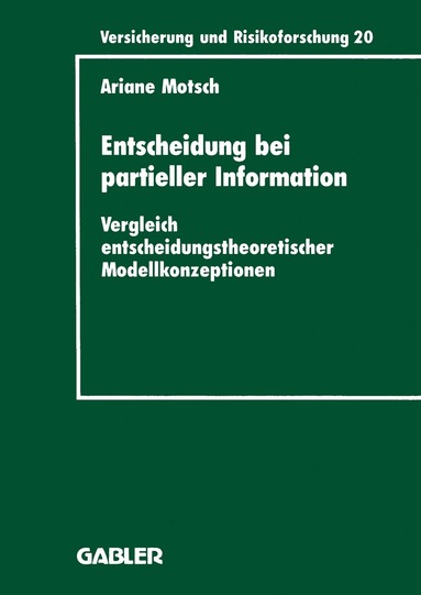 Ariane Motsch - Entscheidung bei partieller Information, Häftad