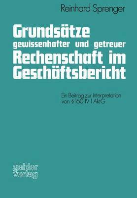 bokomslag Grundstze gewissenhafter und getreuer Rechenschaft im Geschftsbericht