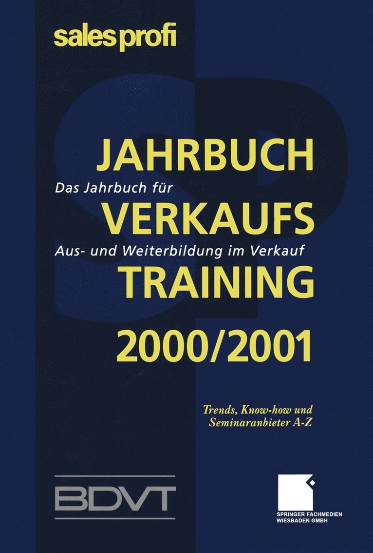 Jahrbuch Verkaufstraining 2000/2001 1