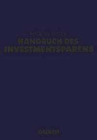 bokomslag Handbuch des Investmentsparens
