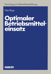 bokomslag Optimaler Betriebsmitteleinsatz