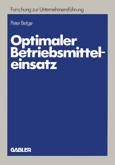 bokomslag Optimaler Betriebsmitteleinsatz