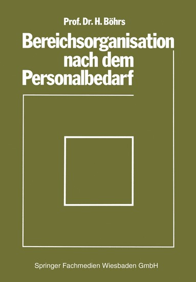 bokomslag Bereichsorganisation nach dem Personalbedarf