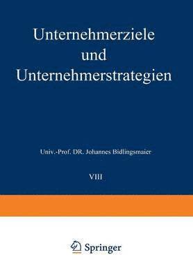bokomslag Unternehmerziele und Unternehmerstrategien