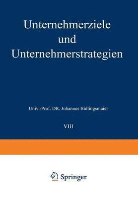 bokomslag Unternehmerziele und Unternehmerstrategien