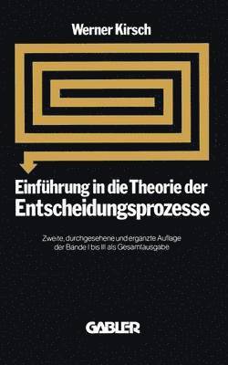 bokomslag Einfhrung in die Theorie der Entscheidungsprozesse