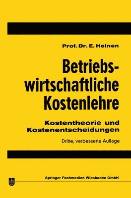 bokomslag Betriebswirtschaftliche Kostenlehre