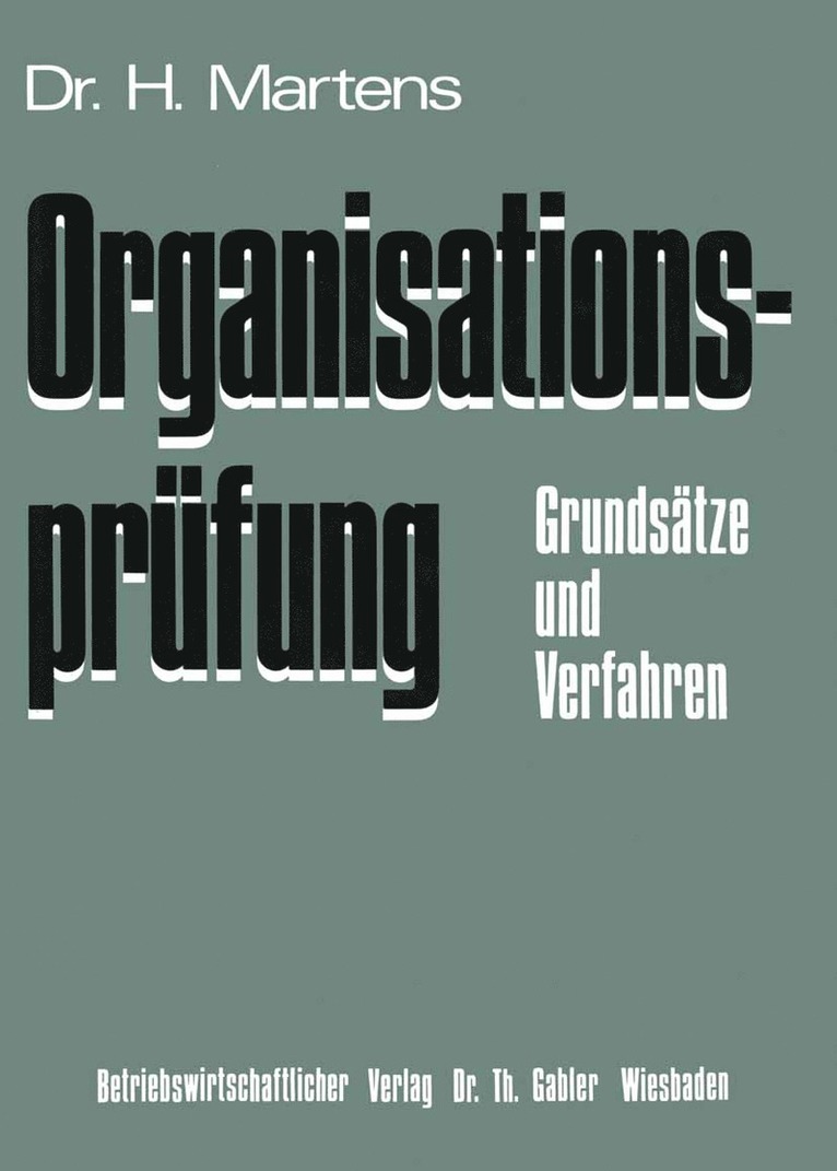 Helmut Martens - Organisationsprüfung, Häftad