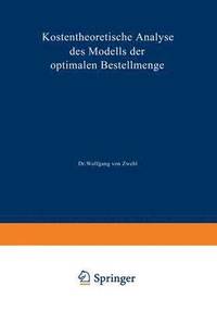bokomslag Kostentheoretische Analyse des Modells der optimalen Bestellmenge