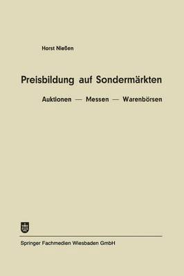 bokomslag Preisbildung auf Sondermärkten