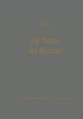 bokomslag Zur Theorie des Absatzes