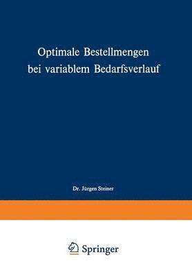bokomslag Optimale Bestellmengen bei variablem Bedarfsverlauf
