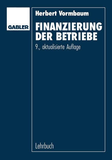 Herbert Vormbaum - Finanzierung der Betriebe, Häftad