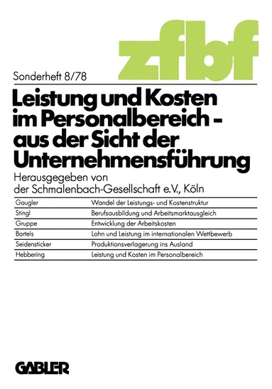 bokomslag Leistung und Kosten im Personalbereich