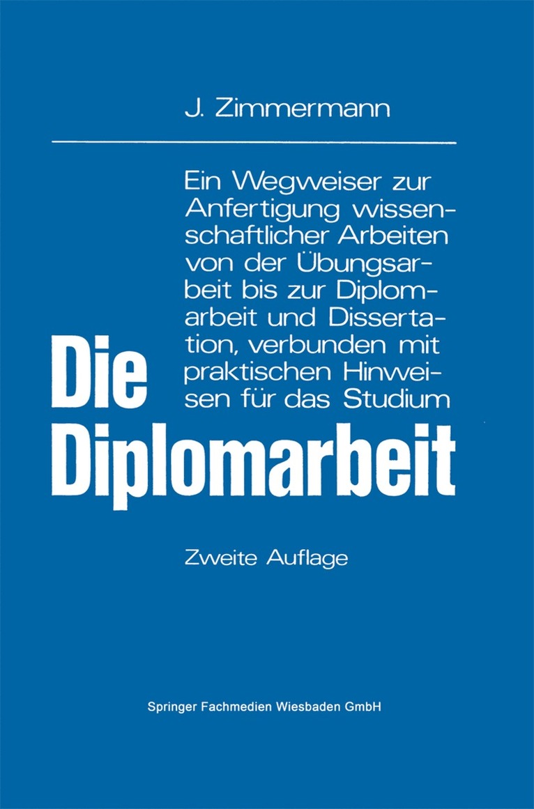 Josef Zimmermann - Die Diplomarbeit, Häftad