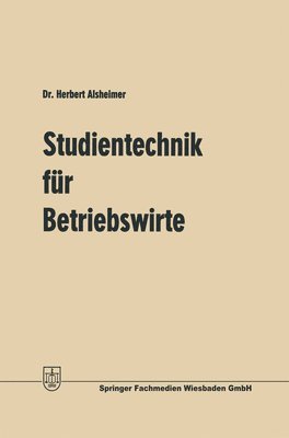 bokomslag Studientechnik fr Betriebswirte