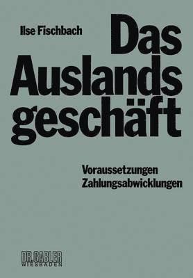 bokomslag Das Auslandsgeschft