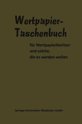 bokomslag Wertpapier Taschenbuch
