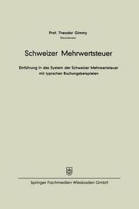 bokomslag Schweizer Mehrwertsteuer