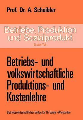 bokomslag Betriebe, Produktion und Sozialprodukt