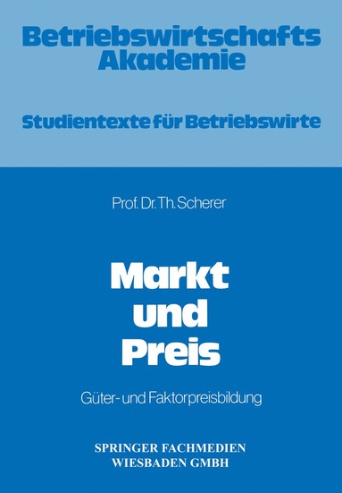 bokomslag Markt und Preis