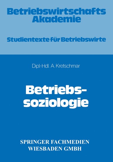 bokomslag Betriebssoziologie