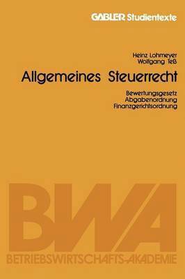 Allgemeines Steuerrecht 1