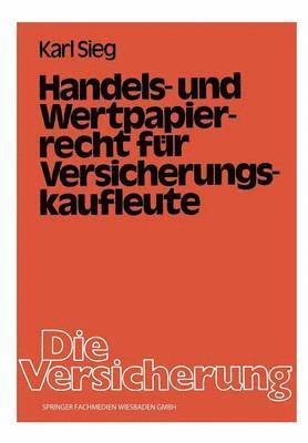 bokomslag Handels- und Wertpapierrecht für Versicherungskaufleute
