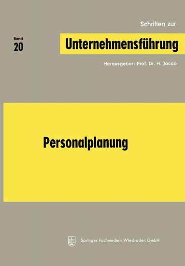H. Jacob - Personalplanung, Häftad
