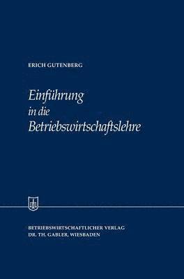 Einfhrung in die Betriebswirtschaftslehre 1