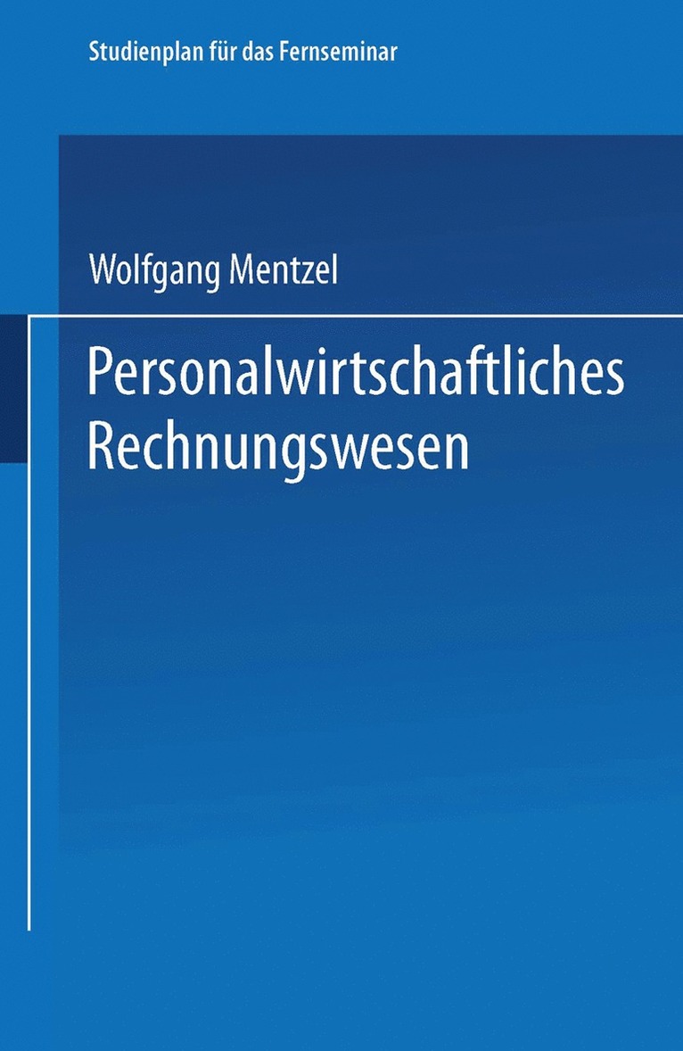 Personalwirtschaftliches Rechnungswesen 1