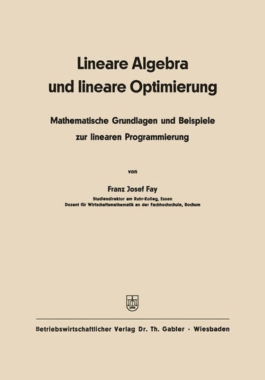 bokomslag Lineare Algebra und lineare Optimierung