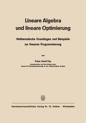 Franz Josef Fay - Lineare Algebra und lineare Optimierung, Häftad