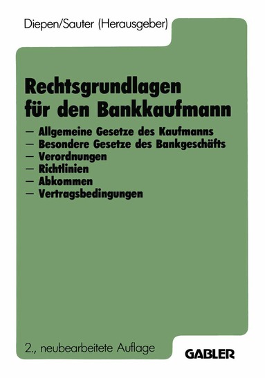 Gerhard Diepen - Rechtsgrundlagen für den Bankkaufmann, Häftad