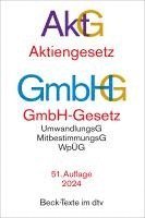 bokomslag Aktiengesetz, GmbH-Gesetz. AktG GmbHG