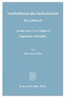 bokomslag Institutionen Des Sachenrechts: Ein Lehrbuch. Bd. 2/1: Eigentum Und Besitz