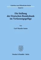 bokomslag Die Stellung Der Deutschen Bundesbank Im Verfassungsgefuge