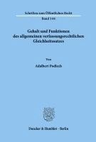 bokomslag Gehalt Und Funktionen Des Allgemeinen Verfassungsrechtlichen Gleichheitssatzes