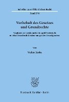 bokomslag Vorbehalt des Gesetzes und Grundrechte.