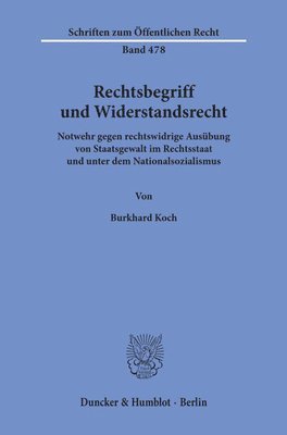 bokomslag Rechtsbegriff und Widerstandsrecht.